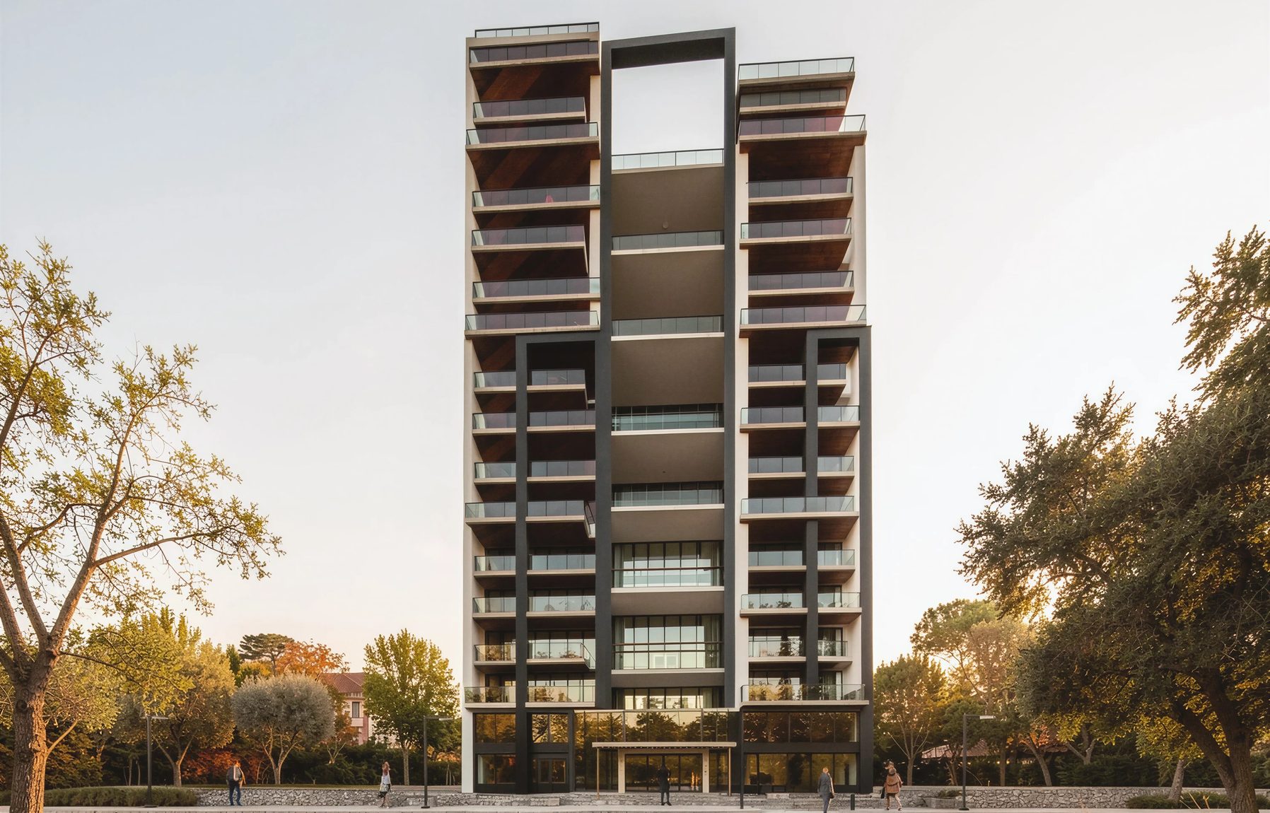 Torre residencial Sky Garden, fachada principal